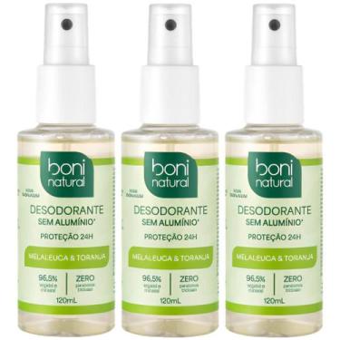 Imagem de Kit 3 Desodorante Spray Boni Natural Melaleuca Toranja Sem Aluminio Ve