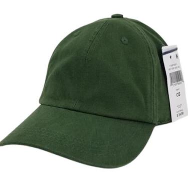 Imagem de Boné Liso Básico Aba Curva Ajustável em Algodão Macio, Verde militar, 