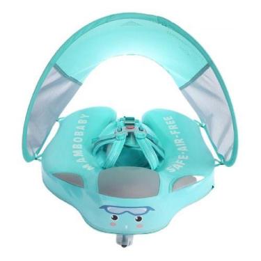 Imagem de Boia Mambobaby Colete Flutuador Com Proteção Solar Para Bebê, Verde, C