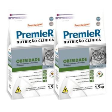 Imagem de Kit 2 Ração Premier Nutrição Clínica Gatos Obesos - 1,5 Kg