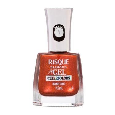 Imagem de Esmalte Risqué Diamond Gel Cybercolors Cor Bronze 3000 Metálico 9,5ml