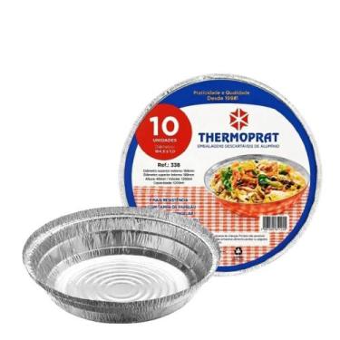 Imagem de Marmitex De Aluminio 1200ml Com 10 Unidades Thermoprat