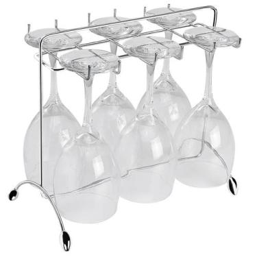 Imagem de Suporte para Taças de Vinho Cromado Utimil Organizador Aramado Mesa Ba