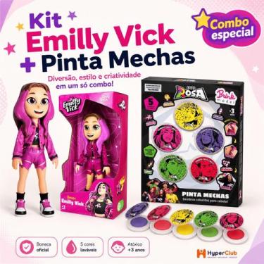 Imagem de Kit Boneca Emilly Vick + Pinta Mechas Dos Rosa - Hyper Club