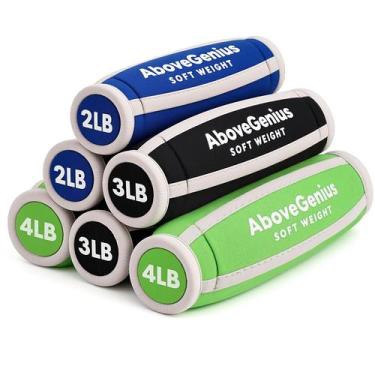 Imagem de Halteres AboveGenius  Conjunto de 6 peças (1234 kg) com alças