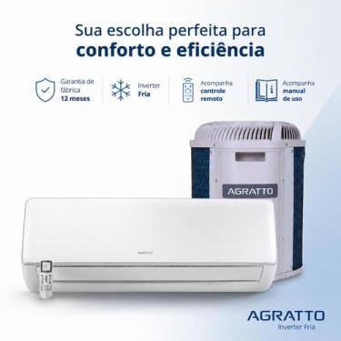Imagem de Ar condicionado agratto 9000 btus inverter fria, Branco, 220V