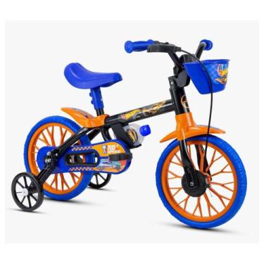 Imagem de Bicicleta Infantil Hot Wheels Aro 12 Bike 3 a 5 Anos Com Rodinhas Nath