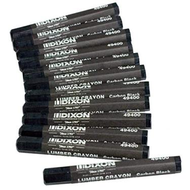 Imagem de Giz de cera Dixon 49400 Lumber Marking, preto, pacote com 12