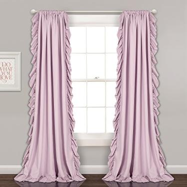Imagem de Lush Decor Reyna Lilás Conjunto de cortinas para sala de estar, sala de jantar, quarto (par), 213 x 137 cm, 2 unidades