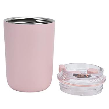 Imagem de Copo de café, frasco de vácuo portátil 280ml para viagem para presente de aniversário(cor de rosa)