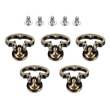 Imagem de 5 pcs mini botão anel w/parafuso antique bronze bronze vintage liga gabinete punho mobiliário cozinha gaveta armário porta montagem l/s YYDFPIIA (Color : 28X23mm)