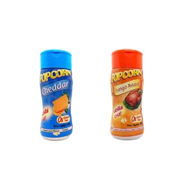 Imagem de Temperos P/ Pipoca Popcorn Cx 12 Frascos. 6 Cheddar - 6 Frango Assado