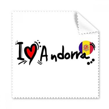 Imagem de I Love Andorra Bandeira de Palavras Amor Ilustração de Coração Pano de Limpeza Limpeza de Tela de Celular 5 peças