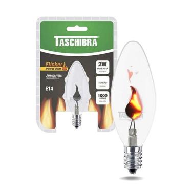 Imagem de Lâmpada Vela Efeito Chama Flicker 2W Bocal E14 Taschibra