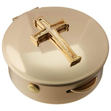Imagem de Cathedral Art Metal (Abbey & CA Gift) PYX de latão polido com caixa de cruz/pílulas/lembrança