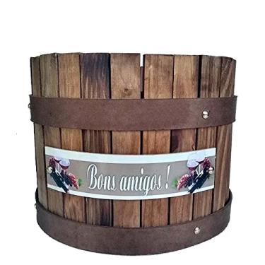 Imagem de Balde de Gelo Térmico em Alumínio Amadeirado 6,5L - Vinho e Bons Amigos!