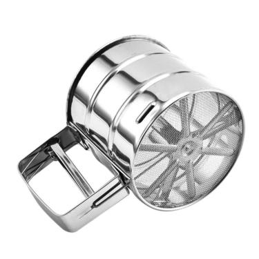 Imagem de Polvilhador Inox Luxo Peneirar Caneca Farinha Com Gatilho