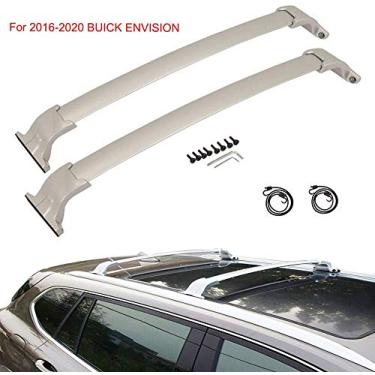 Imagem de UDP-Auto 2 peças de barras transversais de trilho de teto de alumínio adequado para suporte de carga Buick Envision 2016-2020 - prata