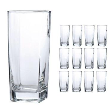 Imagem de Copo Vidro 320Ml (Suco, Água) Bali Kit Com 12 Transparente