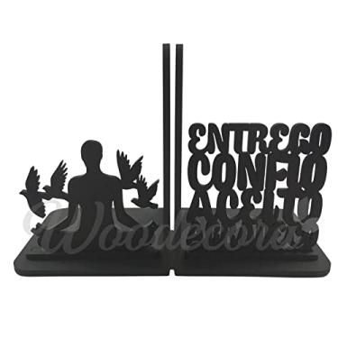 Imagem de Aparador de Livros Zen - Entrego Confio Aceito Agradeço Woodecora