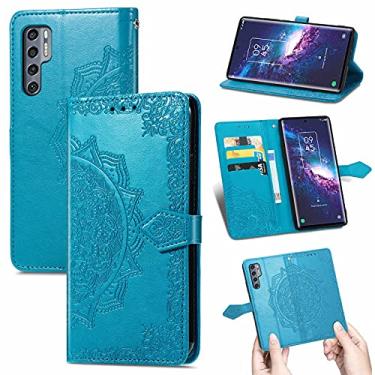 Imagem de HONGYAN Capa de telefone Para TCL 20 Pro 5G Mandala Flor em relevo estojo de couro flip horizontal com suporte/cartão/carteira/cordão@#@ Capa protetora
