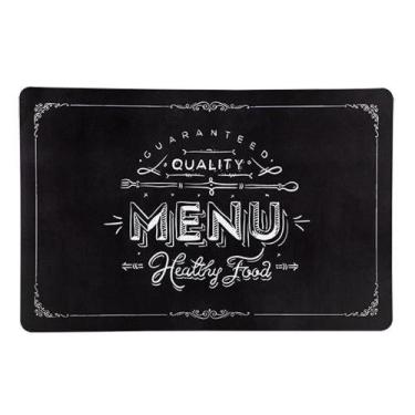 Imagem de Jogo Americano Em Plástico Healthy Menu Cor Preto 6 Peças - Full Fit