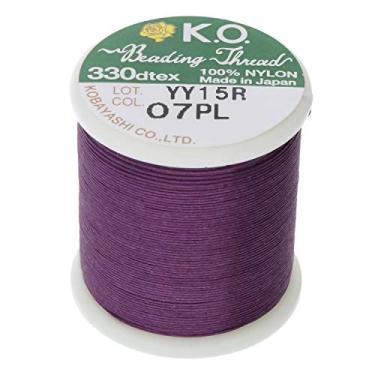 Imagem de KO Nylon Beading Thread, Dark Purple Color, Japanese Pre-Waxed 100% Nylon, 330TEX, Tangle Resistant Knotting Cords, 50m /55 yds Spool, Use for Seed Bead Projects, Loom Work & Bead Weaving