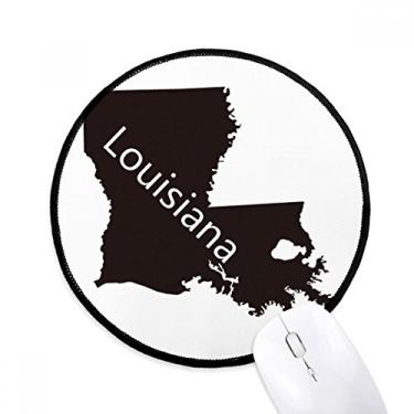 Imagem de DIYthinker Louisiana América EUA mapa contorno mouse pad desktop escritório tapete redondo para computador