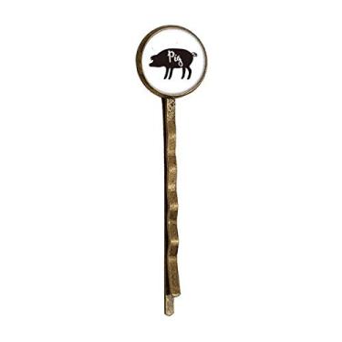 Imagem de Bobby Pin Headwear de cabelo de metal retrô porco preto e branco