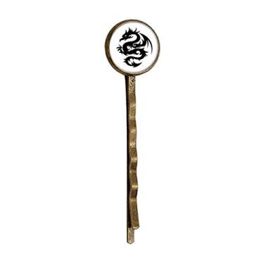Imagem de Dragon Animal Art Grain Outline Retro Metal Hair Bobby Pin Headwear