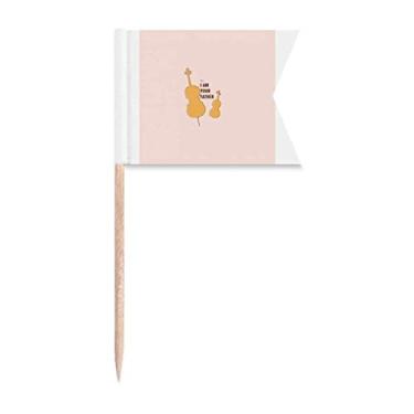 Imagem de Violoncelo Music Father Art Deco Presente Fashion Palito Bandeiras Marcação de Rotulagem para Bolo Festa Prato de Queijo