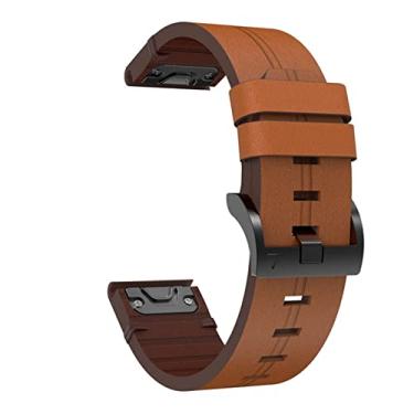 Imagem de HAZELS Pulseira de relógio QuickFit de couro para Garmin Fenix 7X 6X 5X 3 3HR Pulseira para Garmin Fenix 7 6 5 935 945 Relógio 22 26mm Pulseira (Cor: 27, Tamanho: 22mmFenix 5 935 945)