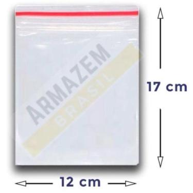 Imagem de Saco Zip Saquinho Armazenamento Ziplock Plástico Transparente Kit Com