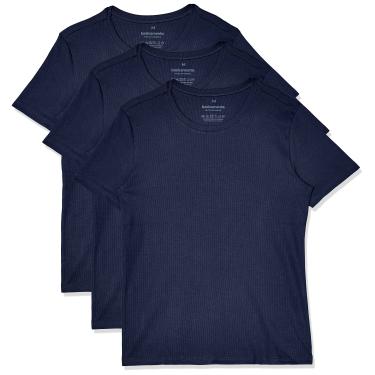 Imagem de Kit 3 Camisetas Loungewear, basicamente, Masculino, Azul Marinho, M