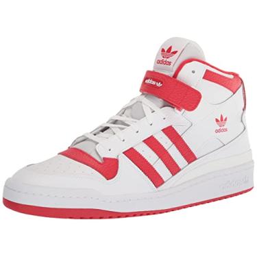 Imagem de adidas Originals Tênis adulto unissex Forum MID, Branco/Vermelho vívido/Branco, 13