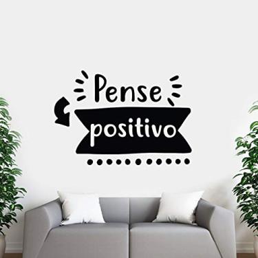 Imagem de Adesivo De Parede Frase Pense Positivo tamanho 60cm x 50cm