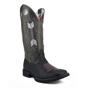 Imagem de Bota Mr West B-77 FLC PTO/BC F. Preto CA F. Cinza M.W 179 Tamanho:41;Cor:Preto