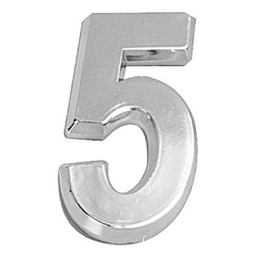 Imagem de Número Residencial 3D"5" Plástico ABS Cromado Metalcromo