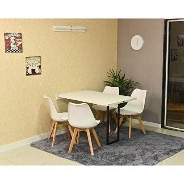 Imagem de Conjunto de Mesa Dobrável Retrátil 120 x 75 Branca + 4 Cadeiras Leda - Branca