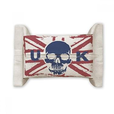 Imagem de Esqueleto humano Reino Unido The Union Jack Suporte de capa de papel para lenços faciais Bolsa de linho de algodão