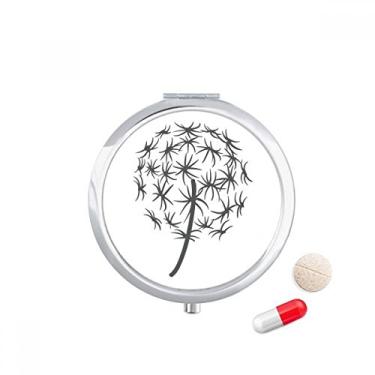 Imagem de Caixa de comprimidos de plantas com contorno de dente-de-leão de estrela, caixa de armazenamento de medicamentos