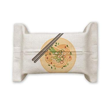 Imagem de Bolsa de linho de algodão com estampa de comida deliciosa e macarrão chinês
