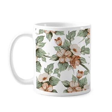Imagem de Caneca decorativa elegante de flores de ratã para cerâmica e café de porcelana
