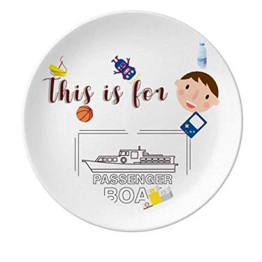 Imagem de Prato de porcelana de navegação marítima de passageiro para barco, para jantar, redondo, para meninos