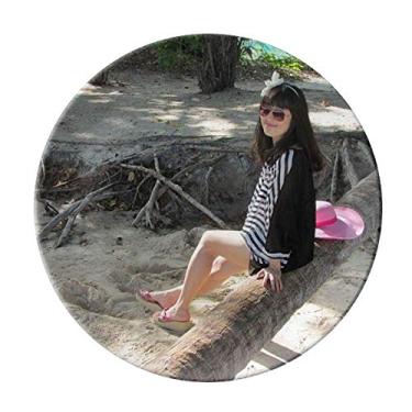 Imagem de Praia Coconut Ellie Yao Sea Pink Hat Plate Decorative Porcelain Salver Prato de jantar