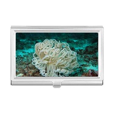 Imagem de Porta-cartões de visita com tema de água-viva verde oceano ciência natureza