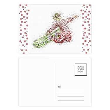 Imagem de Skate esportivo de inverno, estampa de aquarela, Natal, Natal, celebração, cartão postal Blessing