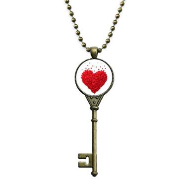 Imagem de DIYthinker Colar em forma de corações vermelhos para o Dia dos Namorados com pingente e corrente enfeitada