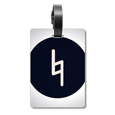 Imagem de White Music Flat Signature Bolsa de mala preta com etiqueta para cartão de bagagem