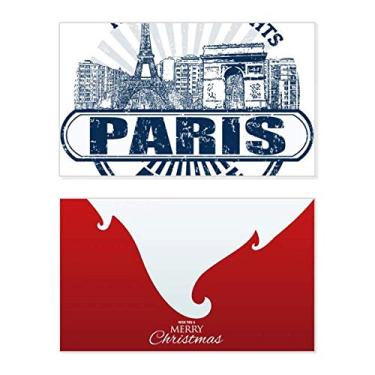Imagem de Paris Bandeira da França Torre Eiffel Arquitetura Feriado Feliz Natal Cartão de parabéns Mensagem de Natal